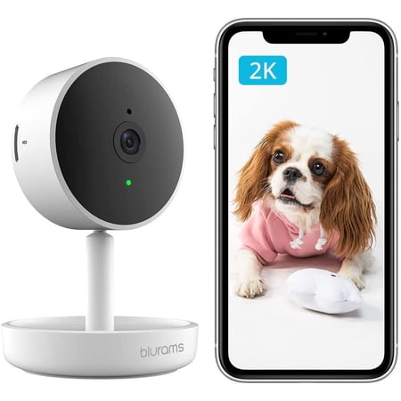 Blurams Indoor Security Camera Home Security 2K with 2-Way Audio, Facial Recognition, Wireless Monitor Pet Dog and Night Vision, Works with Google Assistant and Alexa