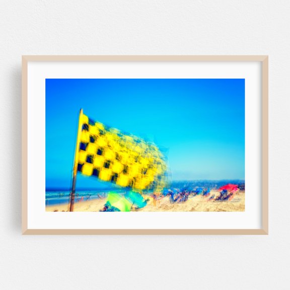 Blurred Beach Vibes - San Diego California Photography Abstract Beach Summer Coastal Ocean Surrealism Psychedelic Oak Framed Wall Art Print 5 x 7 inches