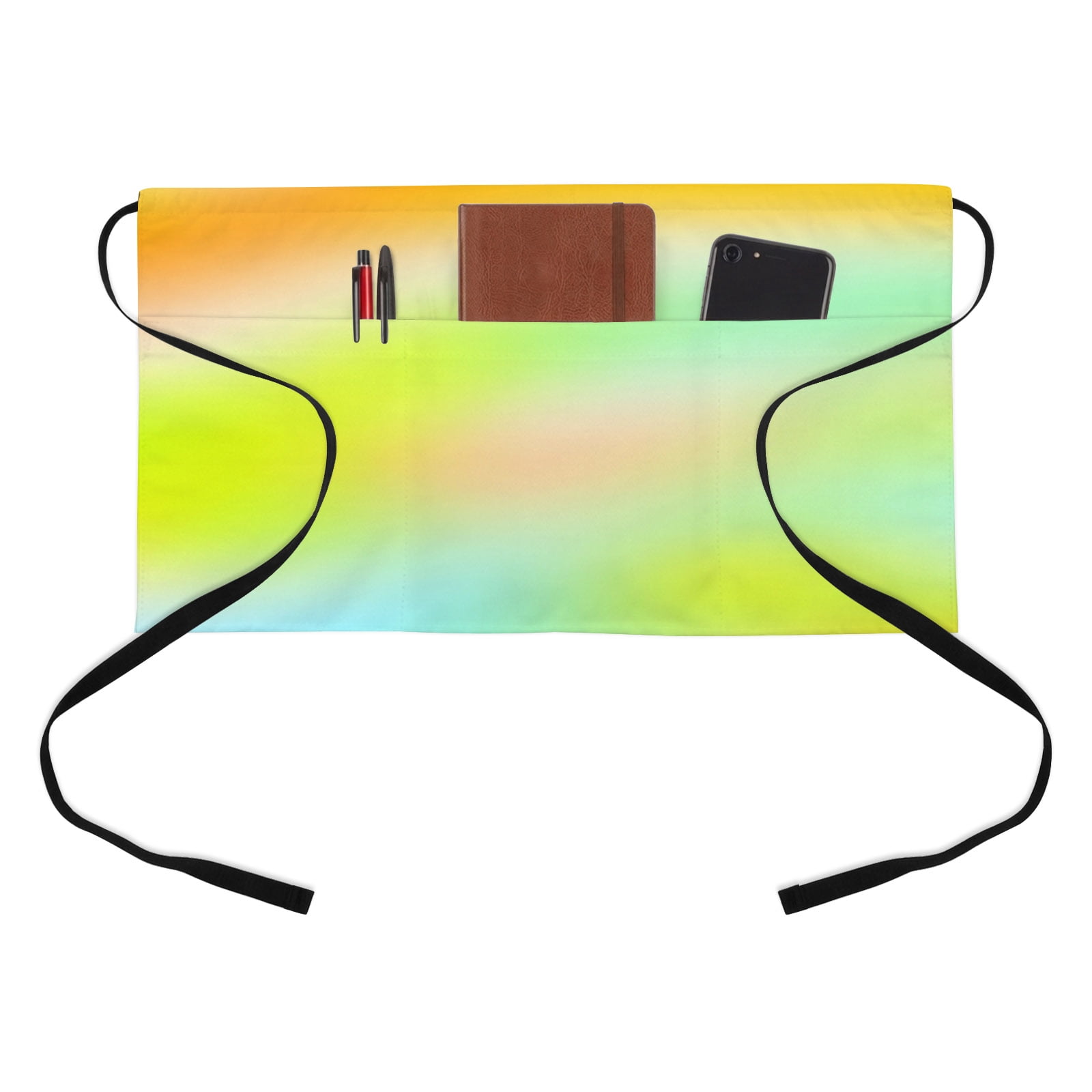 Blurred Colors Kitchen Restaurant Half Waist Apron, Abstract Yellow ...