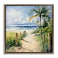 thumbnail image 1 of Stupell Industries Blurred Palm Tree Beach Brown Framed Floater Canvas Wall Art, design by LSR Design Studio, 18 x 18, 1 of 9