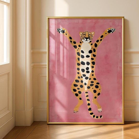 Blurred Pink Leopard Print Kitchen Wall Art Eclectic Prints Maximalist Decor