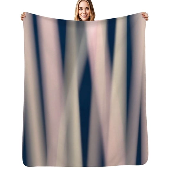 Blurred pale vertical lines abstract Soft Blanket Travel Bedding Throws Flannel Bedspread Sofa Bed Cover