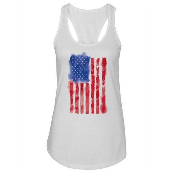 Blurry Painted American Flag Women Racerback Tank, Female x-Small