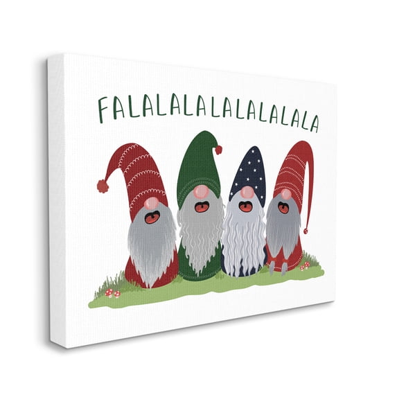Stupell Industries Falala Festive Christmas Gnome Garden Carolers, 36 x 48, Design by BlursByAI