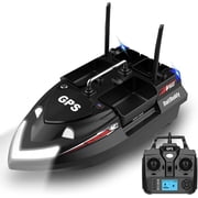 Blusea 4 Boxes RC Bait Boat for Fishing with 6.6lbs Load Capacity, 12000mAh Battery & Dual Motor&Antena for 1600ft Long-Range Bait Deployment