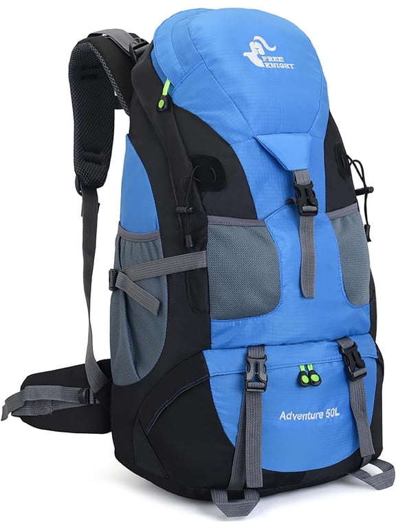 50L Hiking Backpack, Water Resistant Lightweight Outdoor Sport Daypack Travel Bag for Camping Climbing Skiing Cycling