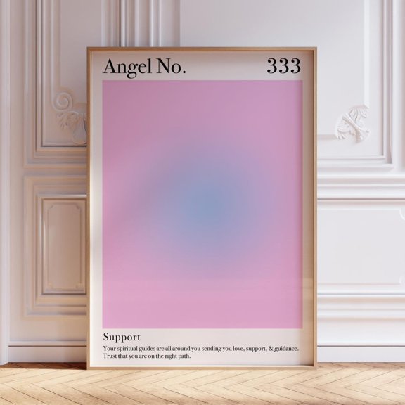 Blush 333 Angel Number Aura Bedroom Living Room Serene Decor Modern Wall Art Unframed Paper Print