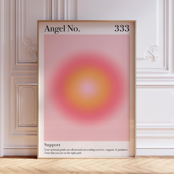 Blush 333 Angel Number Aura Bedroom Living Room Serene Decor Wall Art Unframed Paper Print