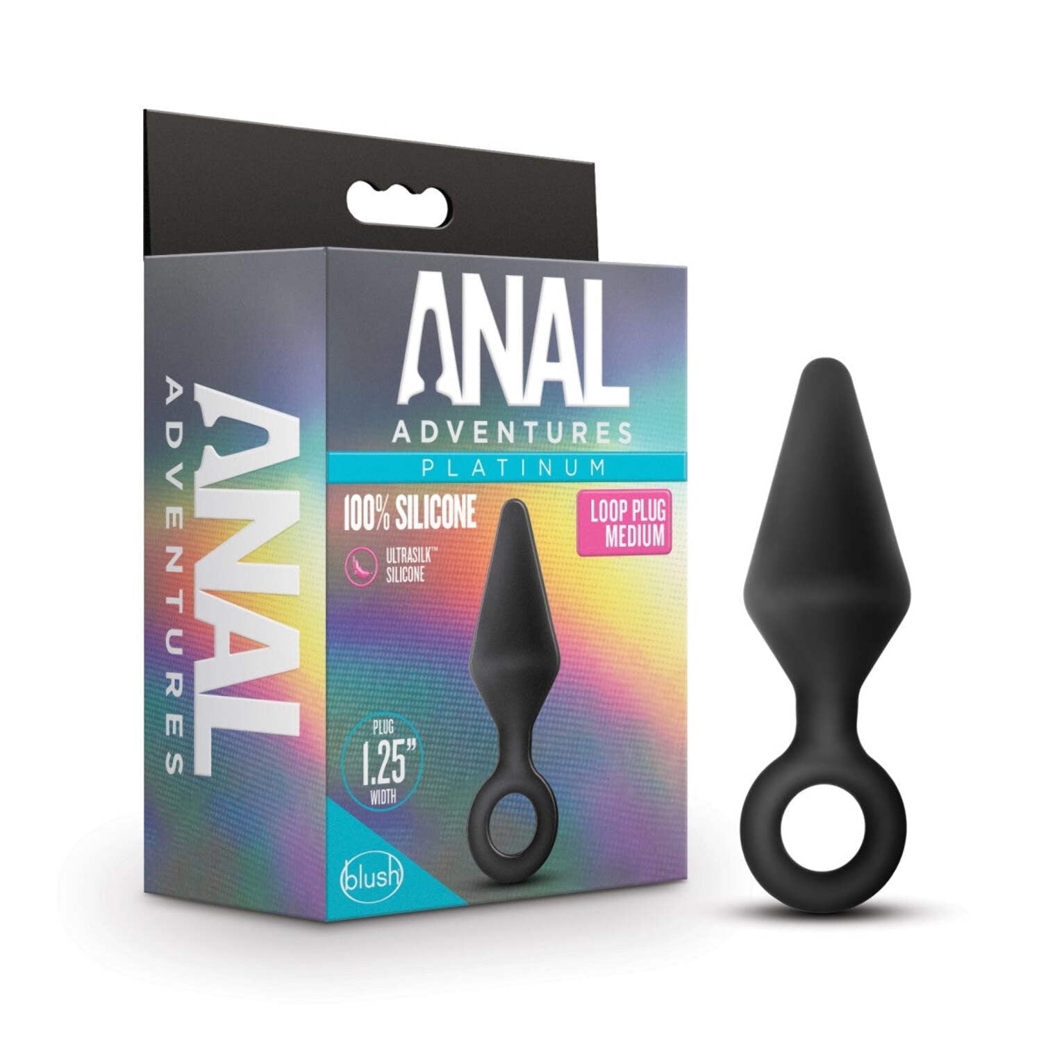Blush Anal Adventures Platinum Silicone Loop Plug Medium Black - Walmart.com
