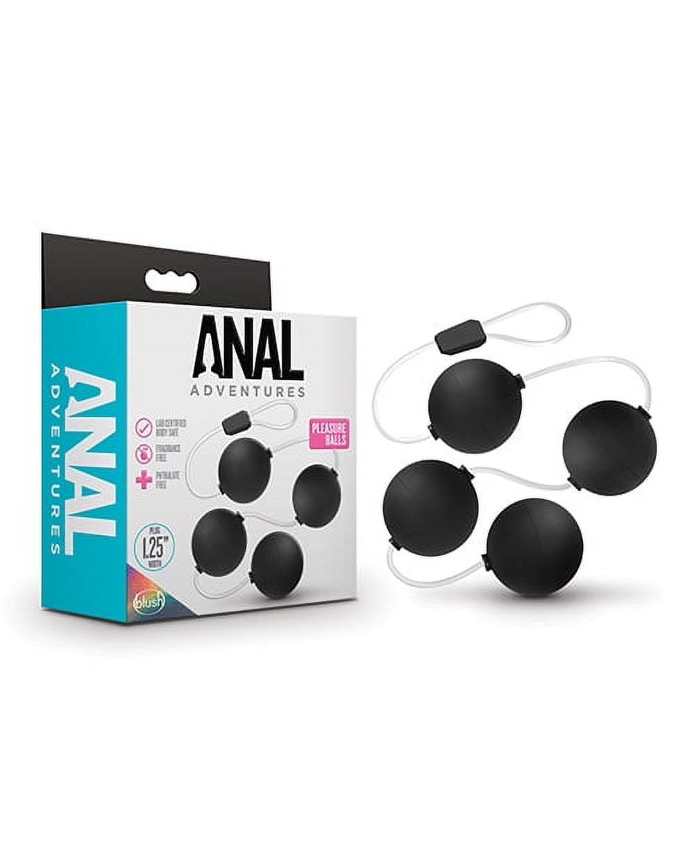 Blush Anal Adventures Platinum Silicone Weighted Vibra Slim Plug Medium Black