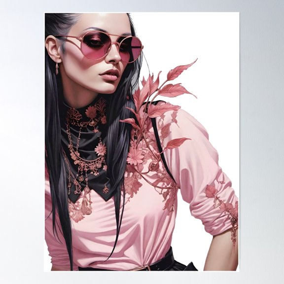 Blush And Bloom Poster Wall Art, Modern Wall Decor For Living Room Bedroom, 24x36 UNFRAMED