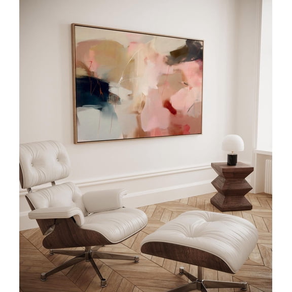 Blush And Navy Harmony Wall Art Soft Contemporary Neutral Interior Decor Modern Unframed Paper Print