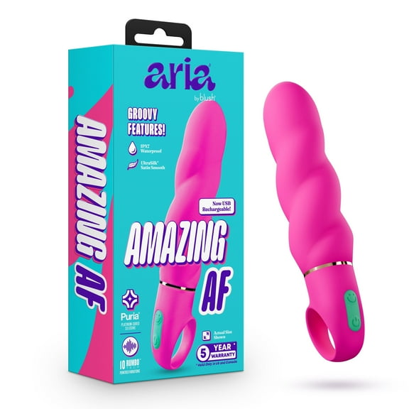 Blush Aria  Amazing AF 6 Inch Clitoral G-Spot Silicone Spiral Vibrator  Personal Massager With 10 Vibration Modes  Waterproof & USB Rechargeable  Adult Sex Toy For Women  Pink