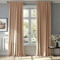 thumbnail image 1 of Blush Beige Velvet Curtains Thermal Insulated Blackout Curtain Drapes for Bedroom Living Room Darkening 96 Inches Long Curtains Panels Rod Pocket Set of 2, 1 of 5