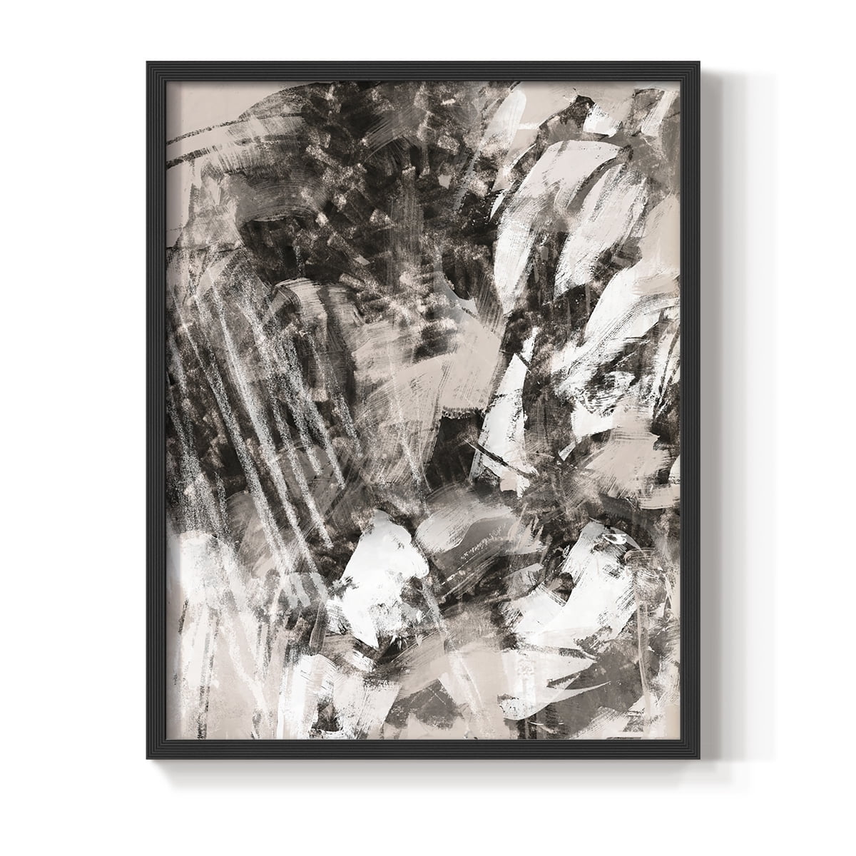 Blush Blackboard I Framed Print in Black Solid Wood Framed Print No Nail Hanging