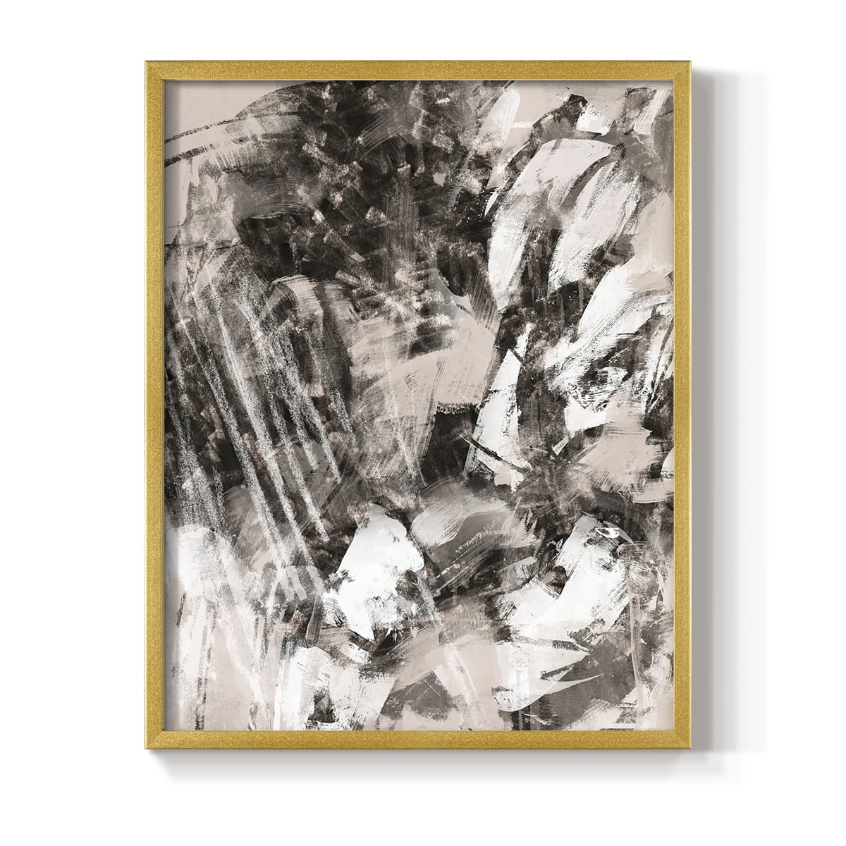 Blush Blackboard I Framed Print in Gold Solid Wood Framed Print No Nail Hanging