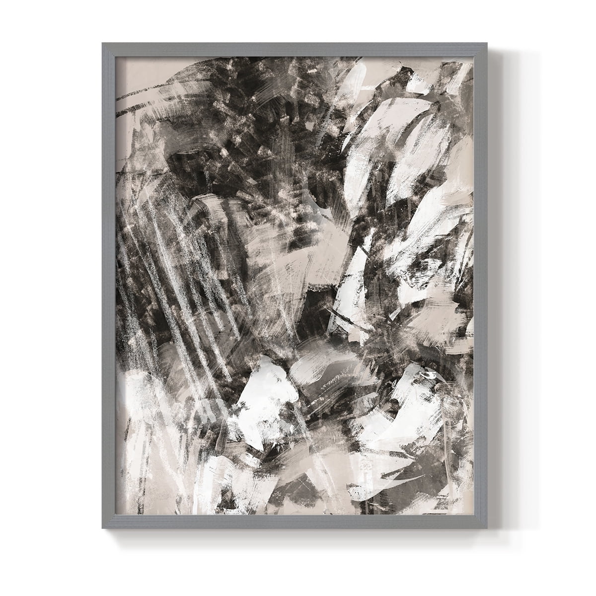 Blush Blackboard I Framed Print in Gray Solid Wood Framed Print No Nail Hanging