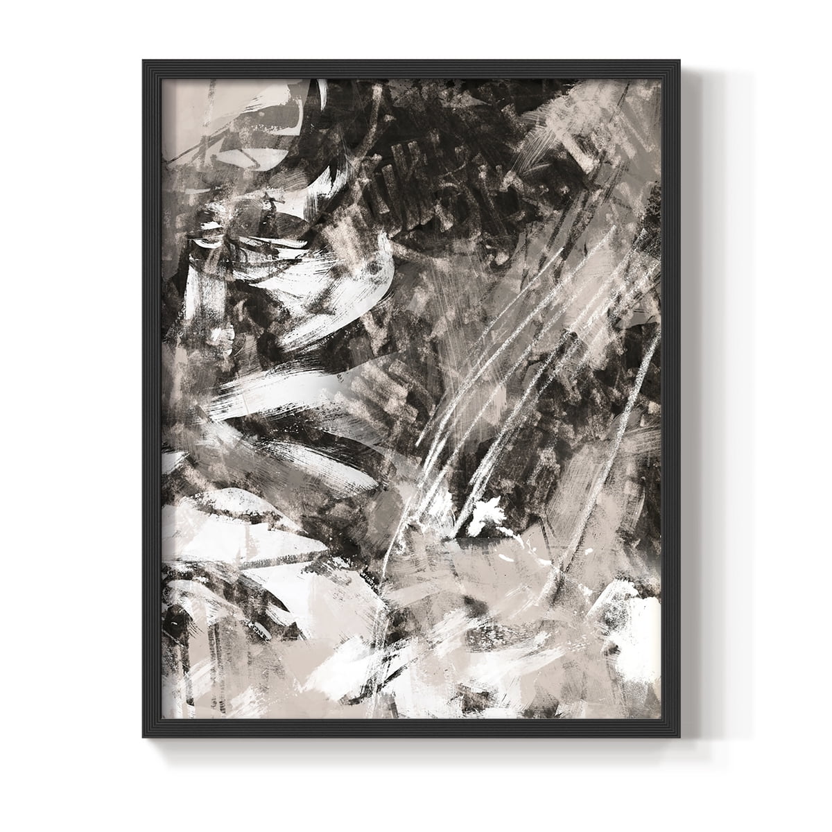 Blush Blackboard II Framed Print in Black Solid Wood Framed Print No Nail Hanging