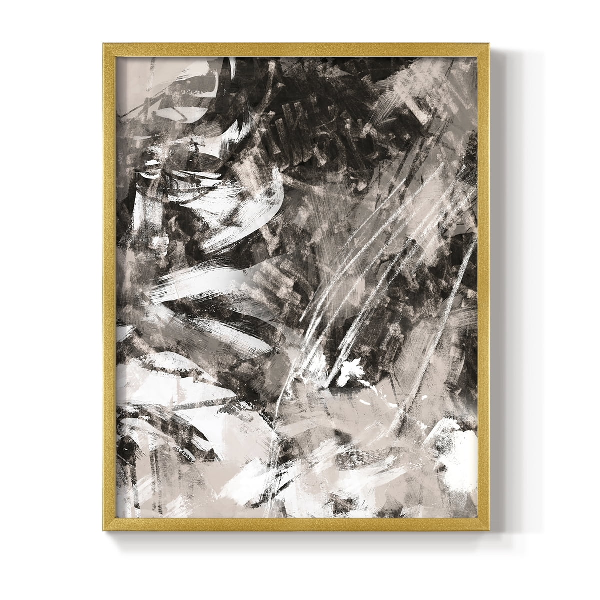 Blush Blackboard II Framed Print in Gold Solid Wood Framed Print No Nail Hanging