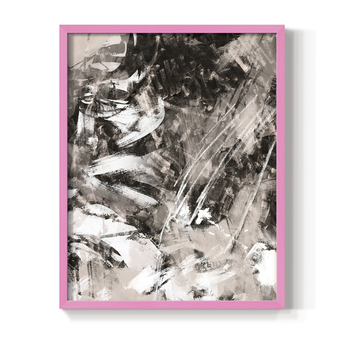 Blush Blackboard II Framed Print in Pink Solid Wood Framed Print No Nail Hanging
