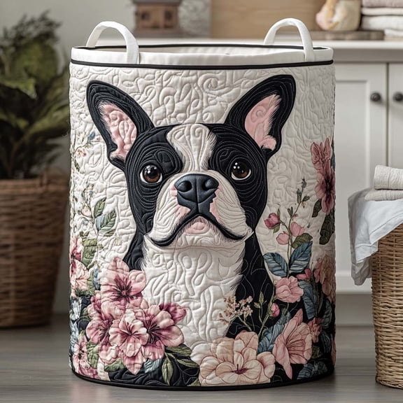 Blush Blossom Guardian Quilted Laundry Basket