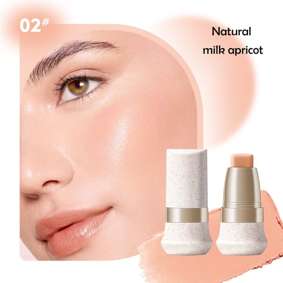 Blush for Cheeks,Blush Stick for Cheeks,2-in-1 Blusher Stick With Silicone Applicator-Cream Blush,Multi-Use Makeup Blush Stick,2-in-1 Cheek and Lip Tint Soft Cream On-the-Go Blush Stick(B)