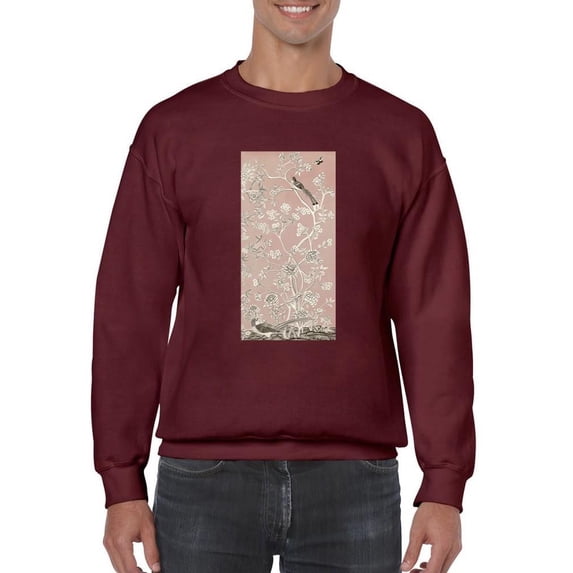 Blush Chinoiserie I Sweatshirt Men -Naomi McCavitt Designs, Male 3X-Large