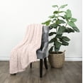 thumbnail image 1 of Blush Chunky Knit Throw Blanket, One Size, by Noble Linens, 1 of 7