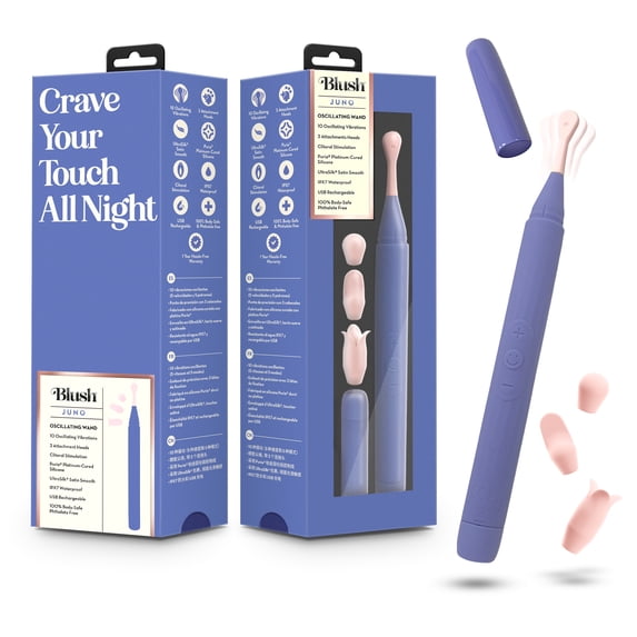 Blush Collection Juno Oscillating Wand Vibrator Adult Sex Toy For Women