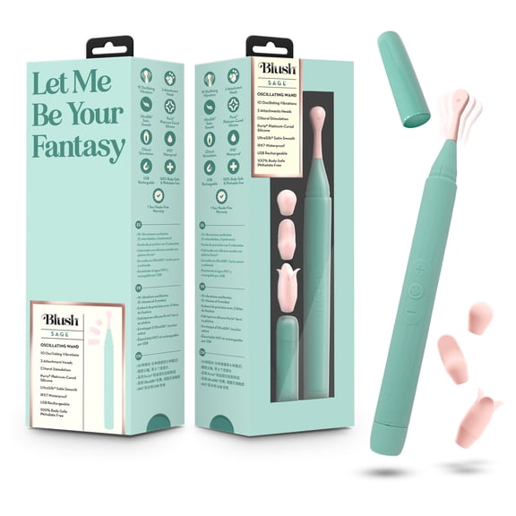 Blush Collection Sage Oscillating Wand Vibrator Adult Sex Toy For Women