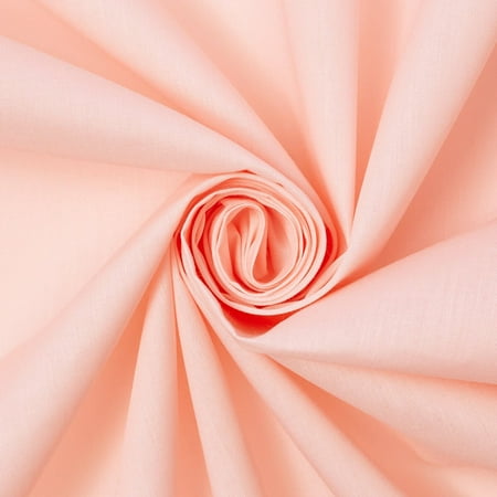 Cotton Broadcloth Fabric Lightweight Soft Solid Woven Polyester Blend By The Yard & Wholesale - Blush (1 Yard)