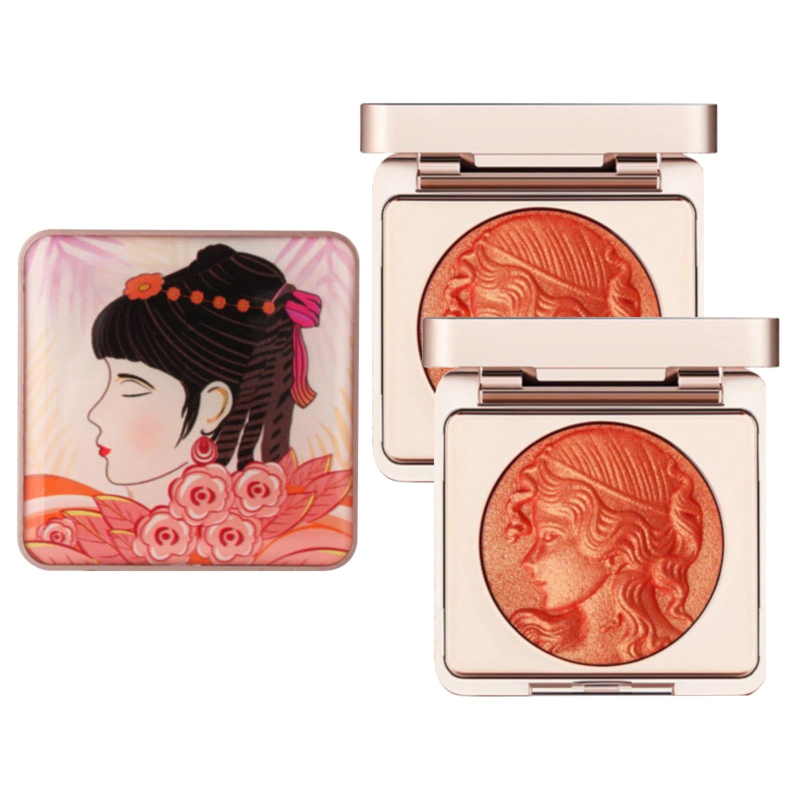 Blush Embossed Makeup Smooth Powder for Cheeks Girl Face,Creme Blush