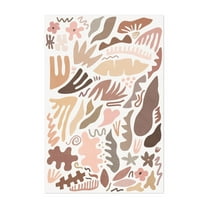 Blush Flora I - Illustration Abstract Boho Minimalist Pastel Modern Art Pattern Geometric Unframed Wall Art Print 4 x 6 inches