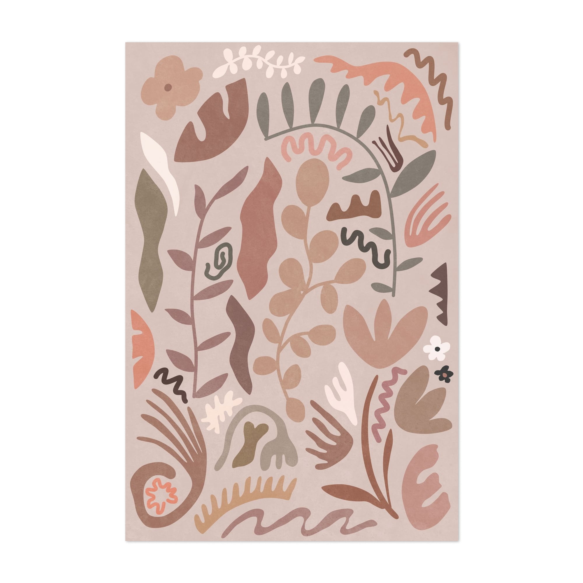 Blush Flora III - Illustration Abstract Minimalist Boho Floral Pattern ...