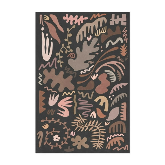 Blush Flora III - Illustration Abstract Modern Art Pattern Geometric Boho Minimalist Botanical Unframed Wall Art Print 4 x 6 inches