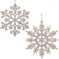 Blush Gold Glitter Snowflake Plastic Christmas Decorative Accent
