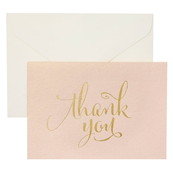 Blush & Gold Thank You Cards & Envelopes By Celebrate It
