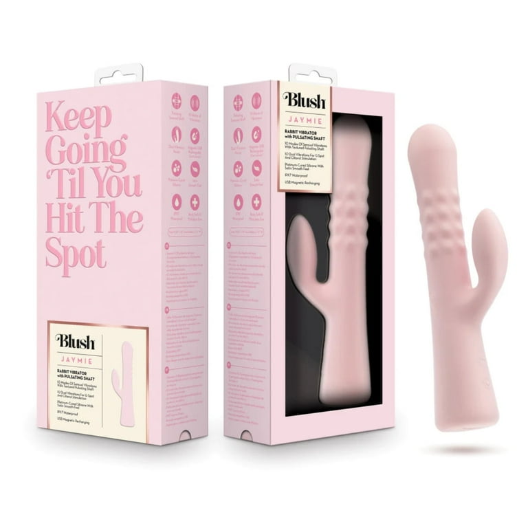 Blush | Jaymie 9.25 Inch G Spot Clitoral Dual Stimulation Rabbit Vibrator  In Pink - 10 Vibration Modes - Soft Silicone