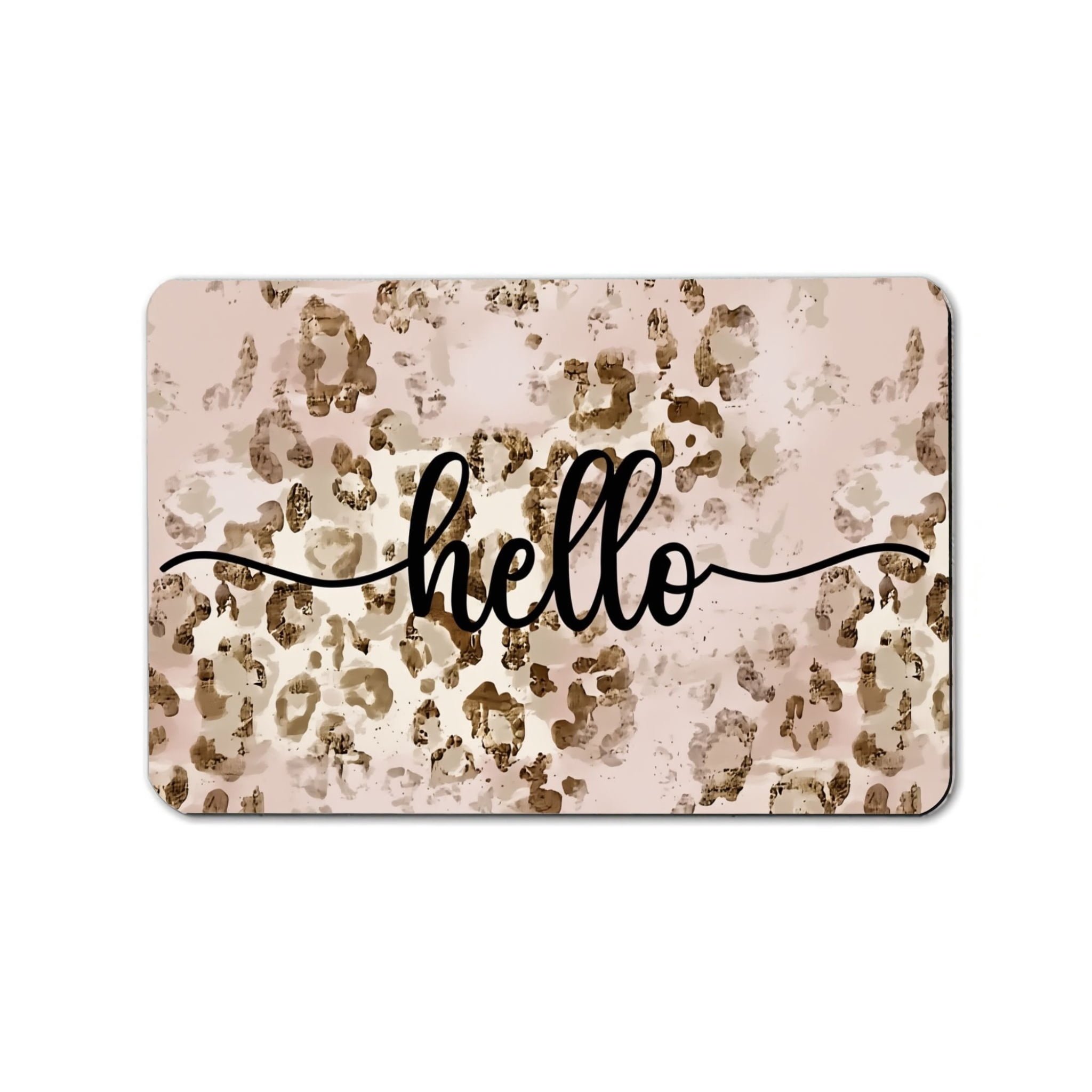 Welcome Rug Print Blush Leopard Print Welcome Mat, 24 x 36 inch, Indoor and Outdoor Front ...