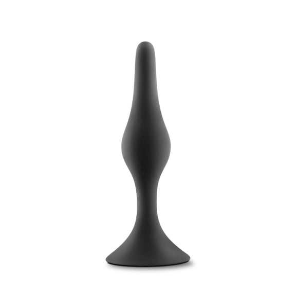 Luxe Silicone Beginner Wellness Plug with Suction Base Satin Smooth, Black 3.25 Inch