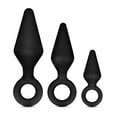 thumbnail image 1 of Blush Luxe Night Rimmer Silicone Anal Plug Kit with Looped Handle for Beginners and Advanced Users, Black, 1 of 6