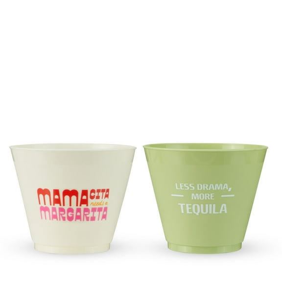 Blush Margarita Frosted Cups for Cocktails, Iced Tea, Beach, 9oz, Set of 12
