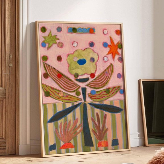 Blush Mid Century Flower Wall Decor