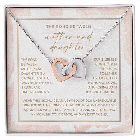 Blush Mother Daughter Bond Necklace Interlocking Hearts Neckalce Standard Box