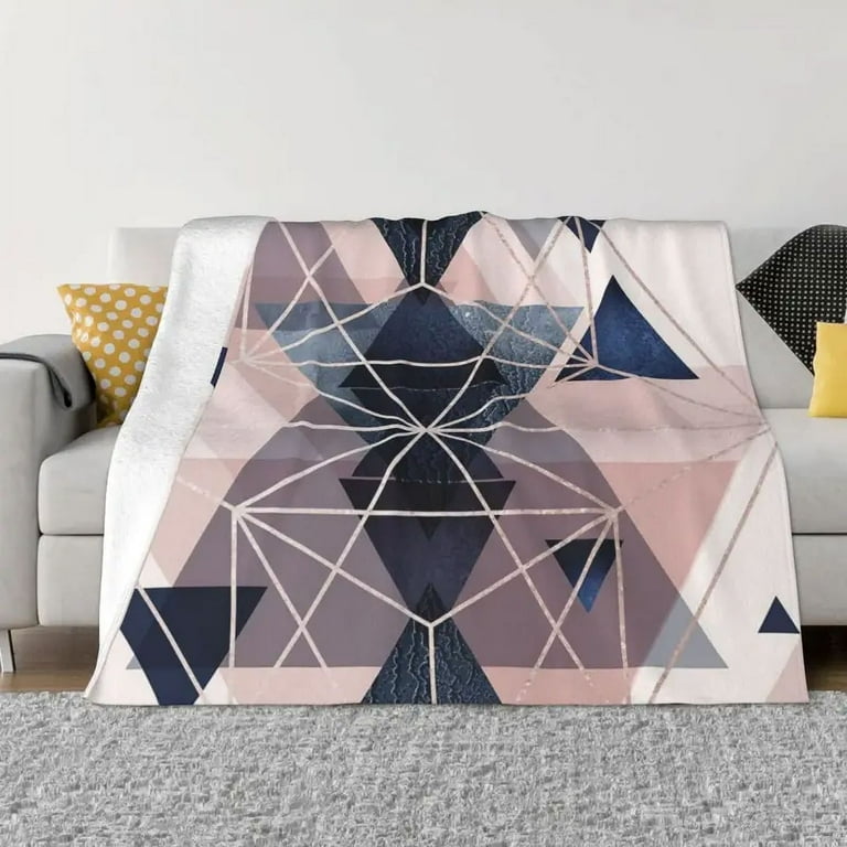 Navy and blush throw blanket sale