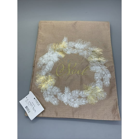 Blush Noel Wreath Holiday Table Runner 13" x 70"