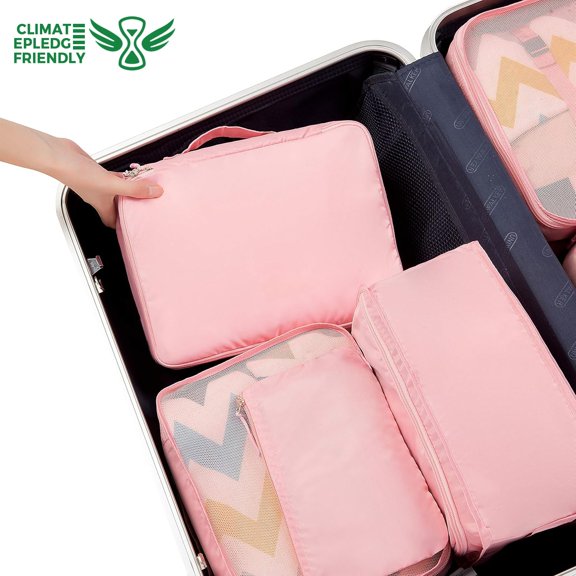 Blush Pink 8 Set Travel Packing Cubes