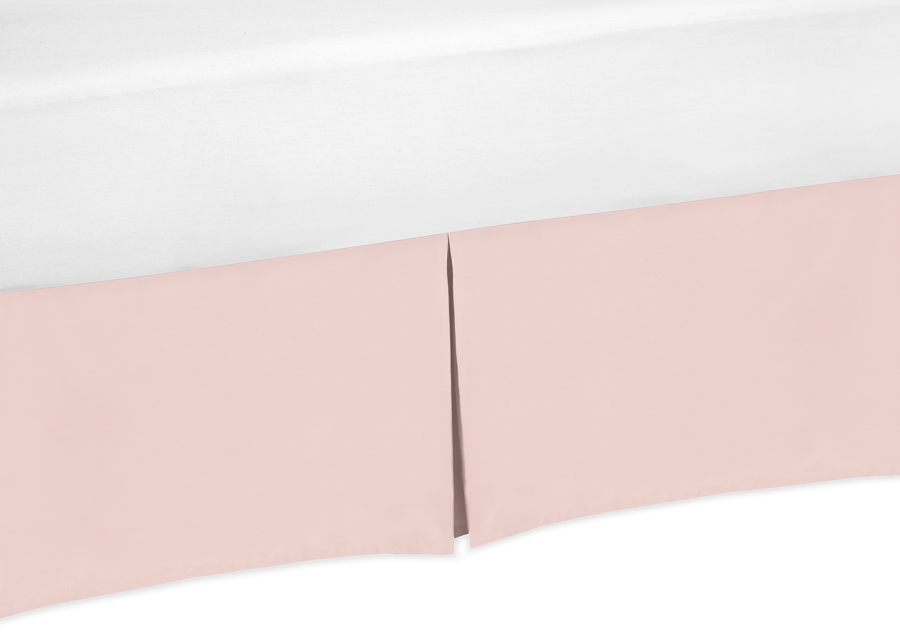 Blush Pink Microfiber Baby Crib Bed Skirt with Split Corner