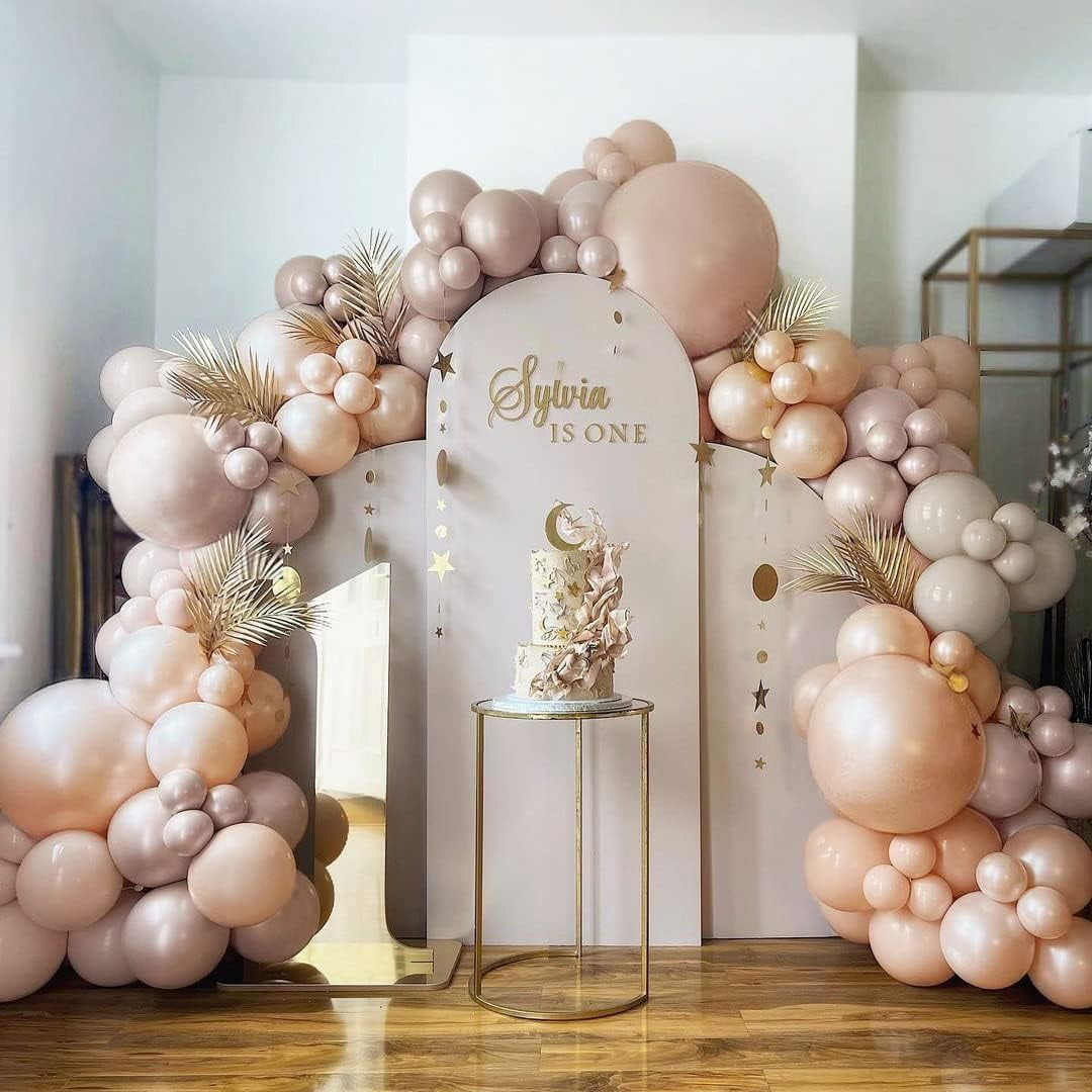 Blush Pink Balloon Garland Double St￭ AFN1Light Pink Champagne Pearl Balloons Dusty Rose Nude Beige Neutral Balloon Arch Kit Baby Shower Birthday