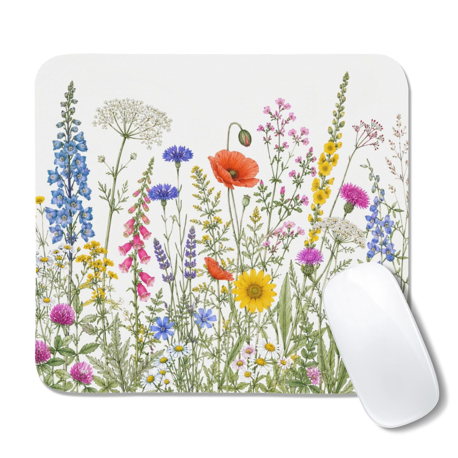 Blush Pink, Beige, Coral Orange Botanical Small Mouse Pad, 20x22.5cm ...